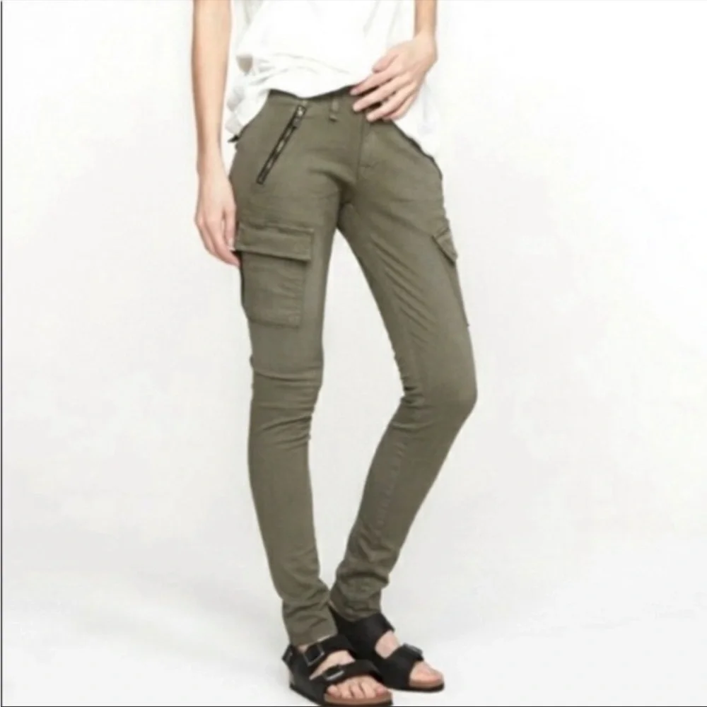 Rag & Bone Skinny Khaki Green Cargo Pants - Picture 2 of 12